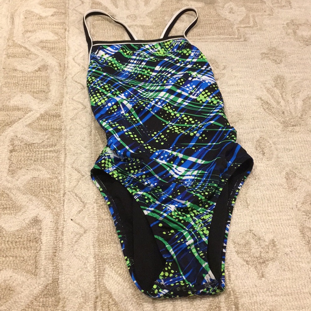 Speedo Flyback Piping Print Competition Suit